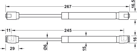 Газовый лифт  нагрузка 150N